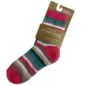 Eddie Bauer Womens Cozy Firelight Lounge Reading Socks Multi Colour Stripes NWT